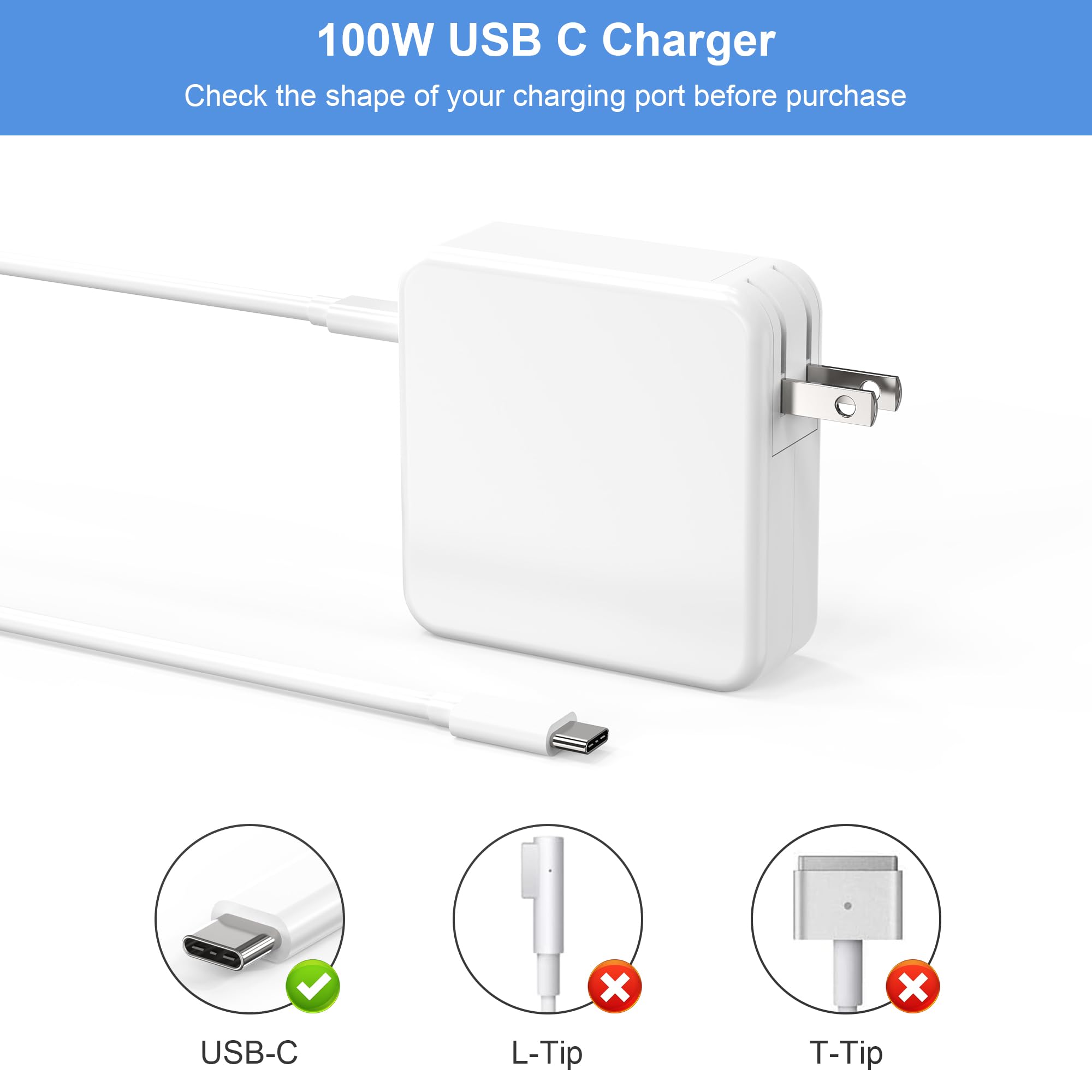 Amazon.com: Mac Book Pro Charger, 100W USB C Fast Charger